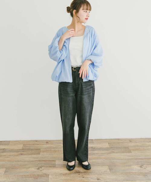 ITEMS URBANRESEARCH（アイテムズ アーバンリサーチ）の「バルーンスリーブブルゾン（ブルゾン・レディース・ベージュ系その他/ブルー・FREE）」の21枚目の写真