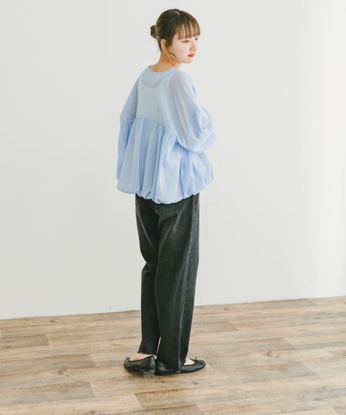 ITEMS URBANRESEARCH（アイテムズ アーバンリサーチ）の「バルーンスリーブブルゾン（ブルゾン・レディース・ベージュ系その他/ブルー・FREE）」の22枚目の写真