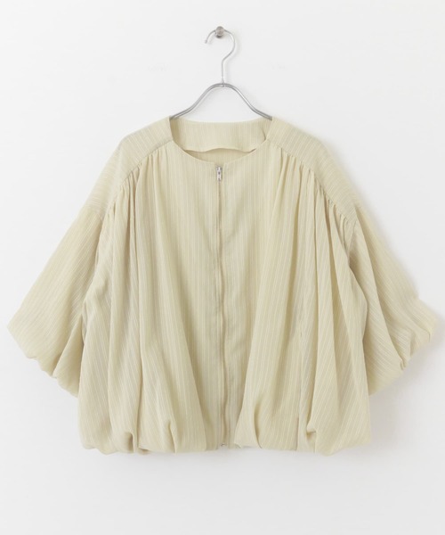 ITEMS URBANRESEARCH（アイテムズ アーバンリサーチ）の「バルーンスリーブブルゾン（ブルゾン・レディース・ベージュ系その他/ブルー・FREE）」の3枚目の写真