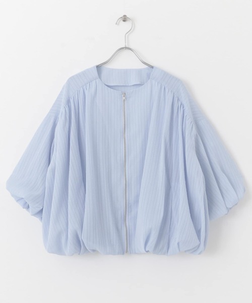 ITEMS URBANRESEARCH（アイテムズ アーバンリサーチ）の「バルーンスリーブブルゾン（ブルゾン・レディース・ベージュ系その他/ブルー・FREE）」の4枚目の写真