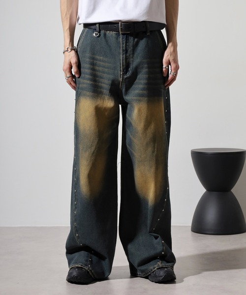 BOFF デニムパンツ ワイド baggy B系 Y2K スタッズ スケーター Butter Goods バターグッズ パンツ BUTTER GOODS LOCK BAGGY DENIM