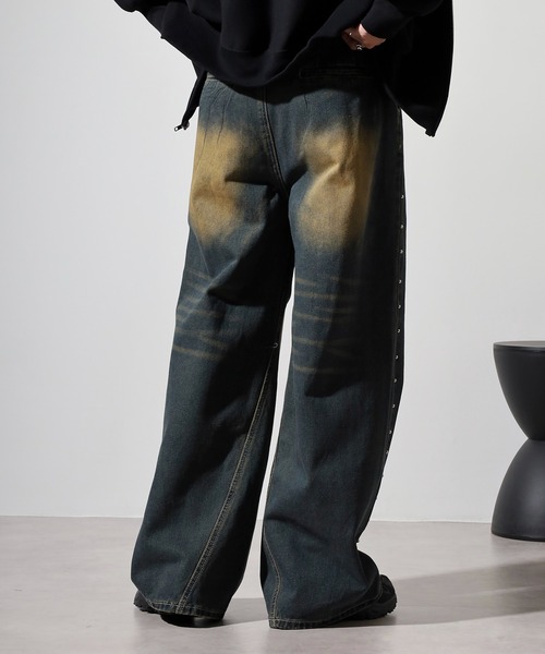 パンツ jentlouis Studded Baggy Denim Pants jentlouis】Studded Baggy DenimPants Sサイズ