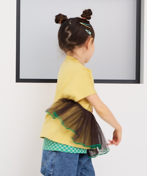 MARKEY'S(マーキーズ)の「ドルマンチュールドッキングTシャツ(Tシャツ/カットソー・キッズ・チャコール/イエロー/ライトピンク・120/110/100/90/150/140/130)」の7枚目の写真