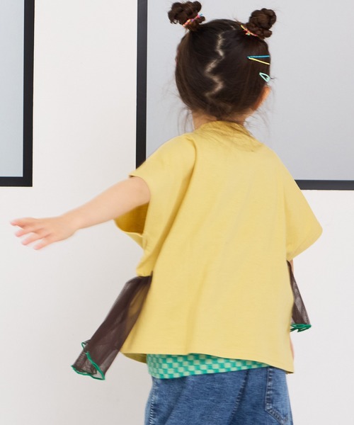 MARKEY'S(マーキーズ)の「ドルマンチュールドッキングTシャツ(Tシャツ/カットソー・キッズ・チャコール/イエロー/ライトピンク・120/110/100/90/150/140/130)」の8枚目の写真