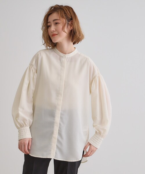 grove（グローブ）の「2WAYシアーボウタイブラウス（シャツ/ブラウス・レディース・ブラック/オフホワイト・02/03/01/05/04）」の5枚目の写真