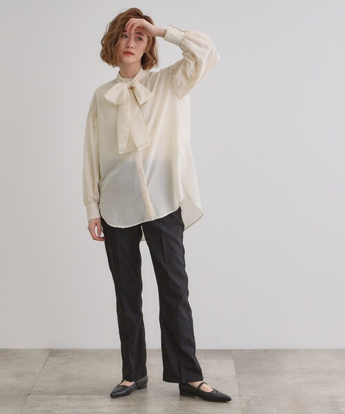 grove（グローブ）の「2WAYシアーボウタイブラウス（シャツ/ブラウス・レディース・ブラック/オフホワイト・02/03/01/05/04）」の8枚目の写真
