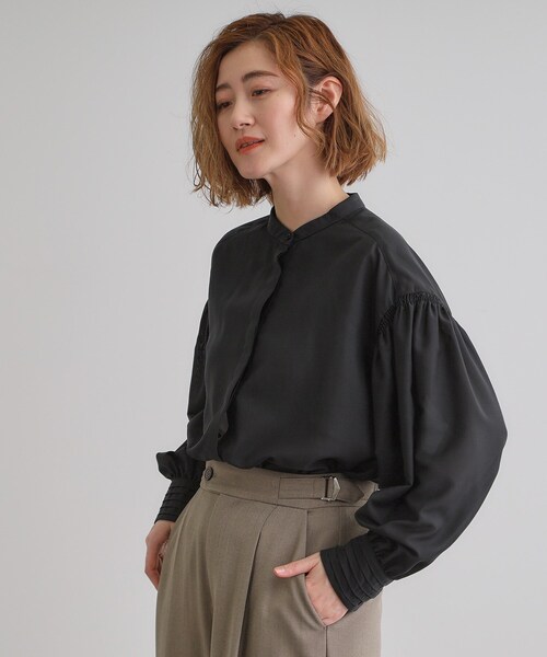 grove（グローブ）の「2WAYシアーボウタイブラウス（シャツ/ブラウス・レディース・ブラック/オフホワイト・02/03/01/05/04）」の12枚目の写真