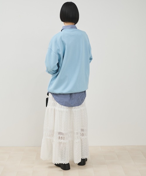 Shelly island(シェリーアイランド)の「コットンレースティアードスカート(スカート・レディース・ホワイト/ブラック・FREE)」の9枚目の写真