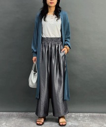 NICOLE white | ランダムリブロングトッパー(カーディガン/ボレロ)