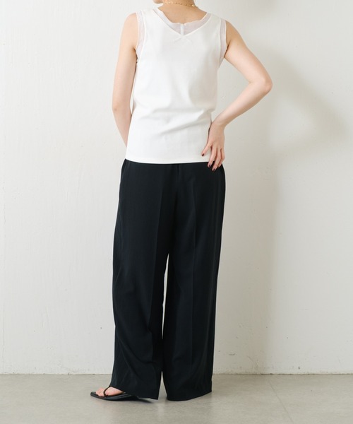 C′NOTE/シアー切替Vネックタンクトップ（タンクトップ