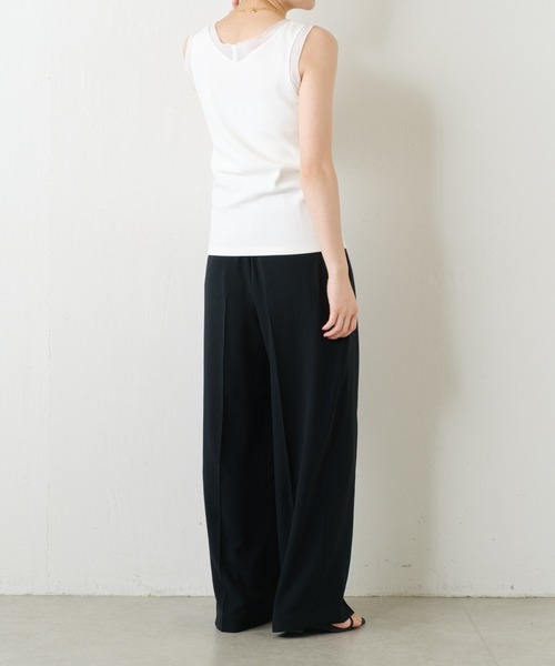 COLLAGE GALLARDAGALANTE(コラージュガリャルダガランテ)の「C′NOTE/シアー切替Vネックタンクトップ(タンクトップ・レディース・ライトグレー/ホワイト/ネイビー・FREE)」の11枚目の写真