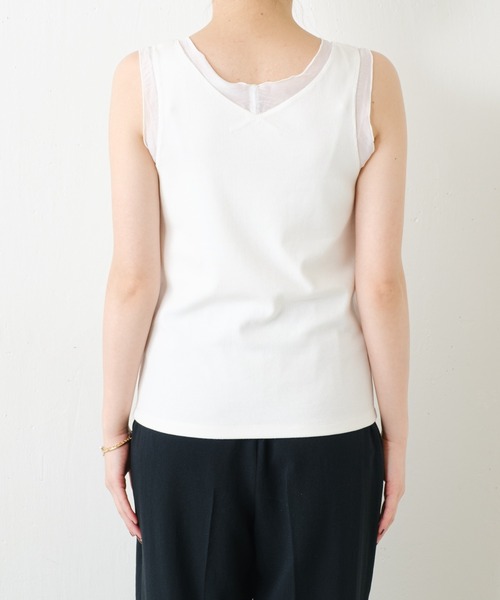 C′NOTE/シアー切替Vネックタンクトップ（タンクトップ
