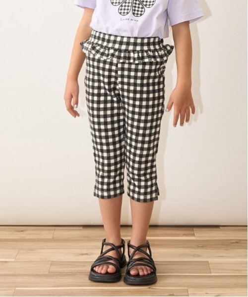 Lycee mine(リセマイン)の「【ともパン】サイドスリット7分丈カプリパンツ(その他パンツ・キッズ・クリーム/サックスブルー/カラフル/ブラック/ピンク/ベージュ/ミント/ラベンダー/アイボリー・100cm/120cm/110cm/130cm/140cm)」の9枚目の写真