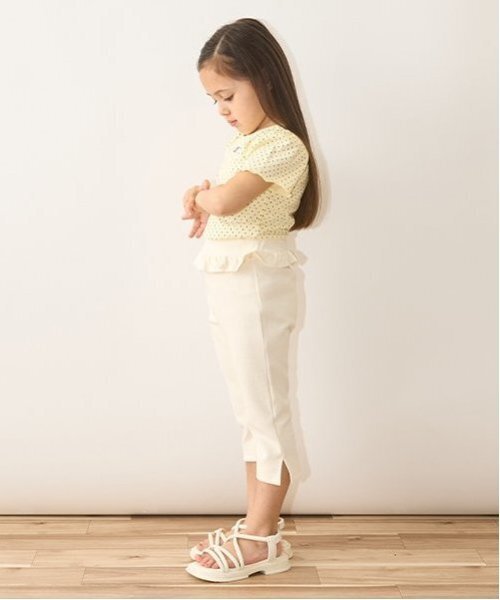 Lycee mine(リセマイン)の「【ともパン】サイドスリット7分丈カプリパンツ(その他パンツ・キッズ・クリーム/サックスブルー/カラフル/ブラック/ピンク/ベージュ/ミント/ラベンダー/アイボリー・100cm/120cm/110cm/130cm/140cm)」の11枚目の写真