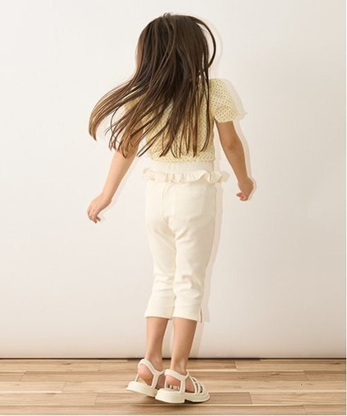 Lycee mine(リセマイン)の「【ともパン】サイドスリット7分丈カプリパンツ(その他パンツ・キッズ・クリーム/サックスブルー/カラフル/ブラック/ピンク/ベージュ/ミント/ラベンダー/アイボリー・100cm/120cm/110cm/130cm/140cm)」の12枚目の写真