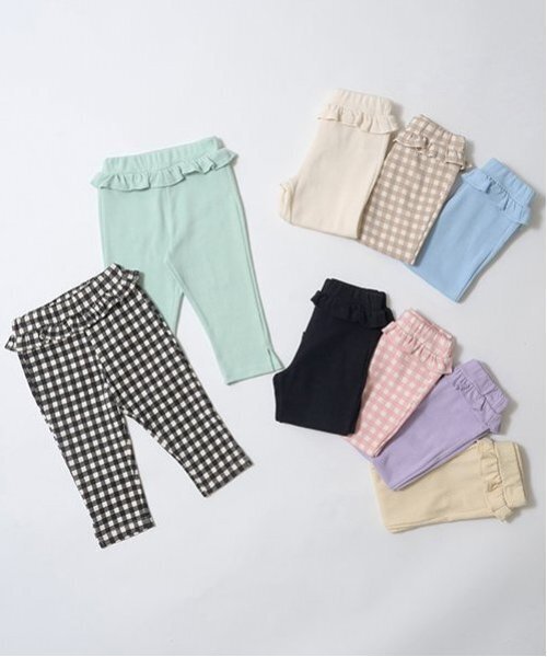 Lycee mine(リセマイン)の「【ともパン】サイドスリット7分丈カプリパンツ(その他パンツ・キッズ・クリーム/サックスブルー/カラフル/ブラック/ピンク/ベージュ/ミント/ラベンダー/アイボリー・100cm/120cm/110cm/130cm/140cm)」の16枚目の写真