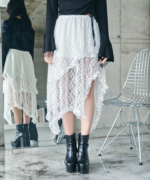 ANDGEEBEE（アンジービー）の「イレヘムレーススカパン（スカート・レディース・ブラック/ホワイト・FREE）」の2枚目の写真