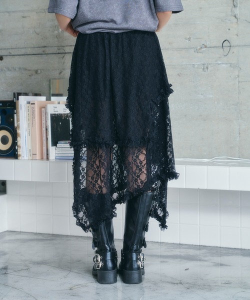 ANDGEEBEE（アンジービー）の「イレヘムレーススカパン（スカート・レディース・ブラック/ホワイト・FREE）」の3枚目の写真