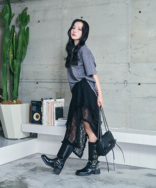 ANDGEEBEE（アンジービー）の「イレヘムレーススカパン（スカート・レディース・ブラック/ホワイト・FREE）」の6枚目の写真