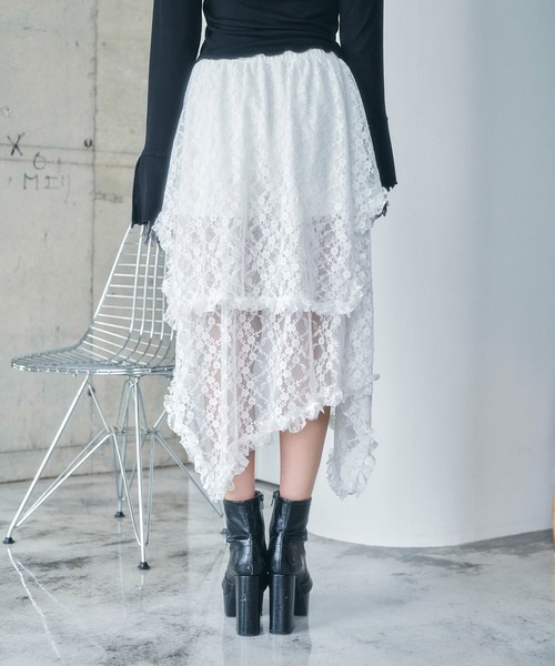 ANDGEEBEE（アンジービー）の「イレヘムレーススカパン（スカート・レディース・ブラック/ホワイト・FREE）」の8枚目の写真