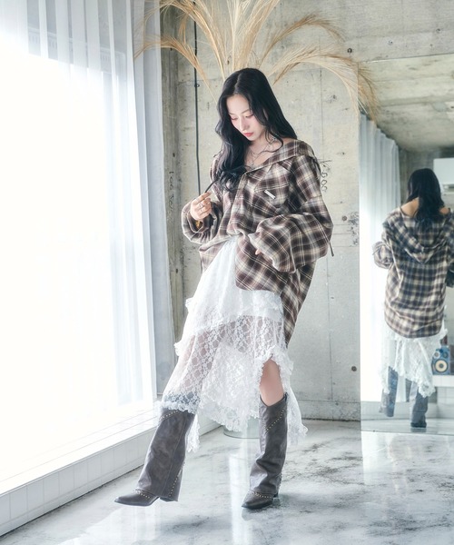 ANDGEEBEE（アンジービー）の「イレヘムレーススカパン（スカート・レディース・ブラック/ホワイト・FREE）」の11枚目の写真