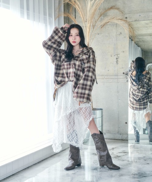 ANDGEEBEE（アンジービー）の「イレヘムレーススカパン（スカート・レディース・ブラック/ホワイト・FREE）」の12枚目の写真