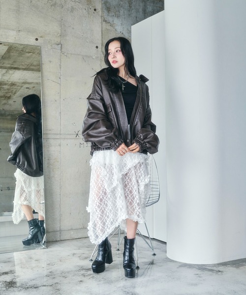 ANDGEEBEE（アンジービー）の「イレヘムレーススカパン（スカート・レディース・ブラック/ホワイト・FREE）」の13枚目の写真