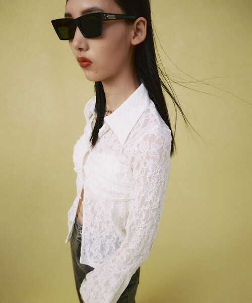 JOSE MOON(ジョゼムーン)の「【JOSEMOON/ジョゼムーン】FLOW LACE SHIRT/レースシャツ/ブラウス(シャツ/ブラウス・レディース・ホワイト/ミント/ブラック・FREE)」の9枚目の写真