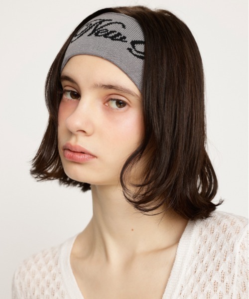 レディースヘアバンド セール】LOGO KNIT HAIR BAND ロゴ ニット ヘアバンド（ヘア
