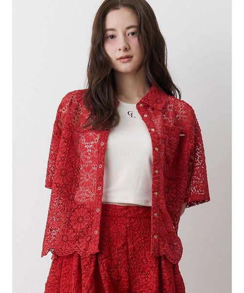 CALNAMUR（カルナムール）の「FLOWER LACE HALF SLEEVE SHIRTS