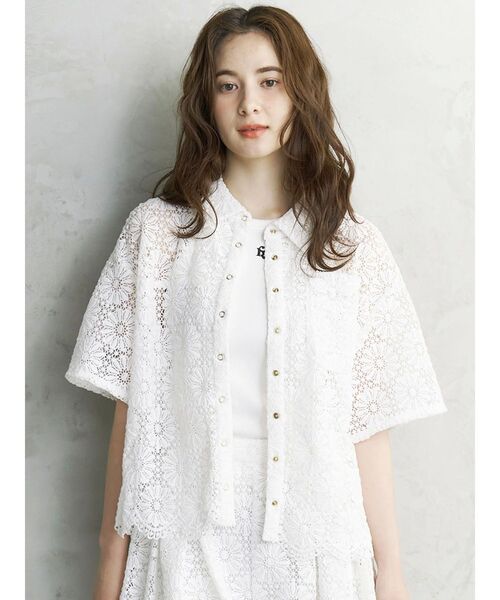 ブラウス シャツ FLOWER LACE シャツ レディース SLY ブラウス シャツ FLOWER LACE TOPS フラワー レース
