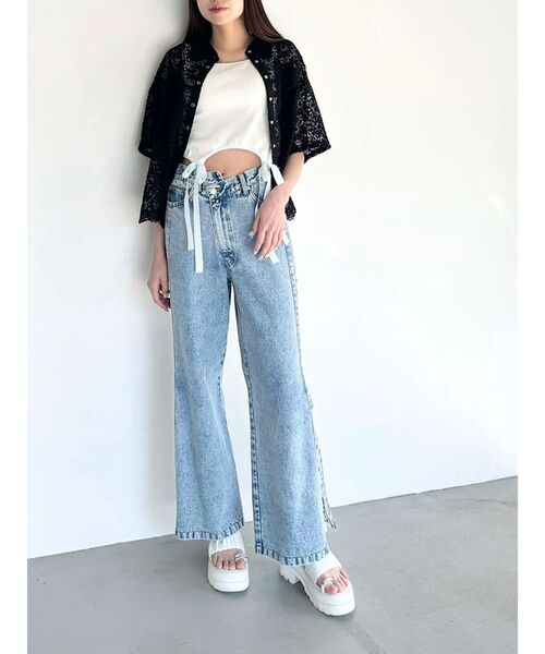 CALNAMUR（カルナムール）の「FLOWER LACE HALF SLEEVE SHIRTS（シャツ/ブラウス・レディース・ホワイト/レッド/ブラック・FREE）」の5枚目の写真