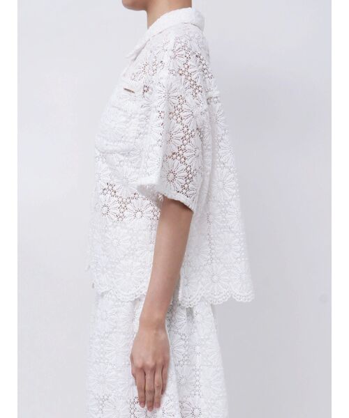 CALNAMUR（カルナムール）の「FLOWER LACE HALF SLEEVE SHIRTS（シャツ/ブラウス・レディース・ホワイト/レッド/ブラック・FREE）」の10枚目の写真