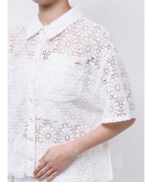 CALNAMUR（カルナムール）の「FLOWER LACE HALF SLEEVE SHIRTS（シャツ/ブラウス・レディース・ホワイト/レッド/ブラック・FREE）」の13枚目の写真