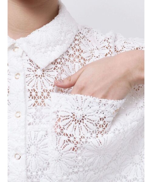 CALNAMUR（カルナムール）の「FLOWER LACE HALF SLEEVE SHIRTS（シャツ/ブラウス・レディース・ホワイト/レッド/ブラック・FREE）」の14枚目の写真