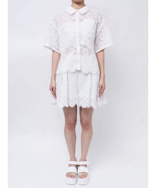 CALNAMUR（カルナムール）の「FLOWER LACE HALF SLEEVE SHIRTS（シャツ/ブラウス・レディース・ホワイト/レッド/ブラック・FREE）」の18枚目の写真