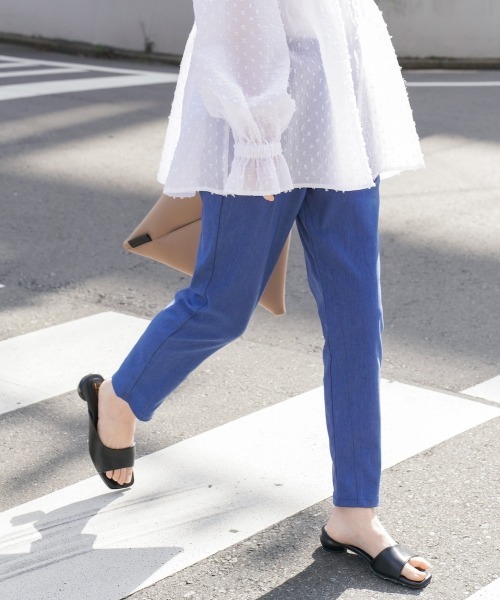 Bou Jeloud（ブージュルード）の「【接触冷感／UVカット】UV/COOL HAKIYASE+（その他パンツ・レディース・パープル/ブラック/オフホワイト/カーキ/インディゴブルー・36/42/38/40）」の6枚目の写真