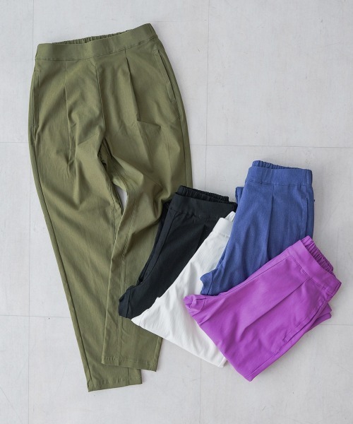 Bou Jeloud（ブージュルード）の「【接触冷感／UVカット】UV/COOL HAKIYASE+（その他パンツ・レディース・パープル/ブラック/オフホワイト/カーキ/インディゴブルー・36/42/38/40）」の19枚目の写真