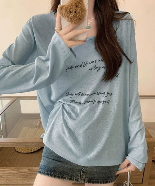 LETee(レティー)の「シアーオフショルダートップス(Tシャツ/カットソー・レディース・ベージュ/ホワイト/ブラック/ブルー・FREE)」の1枚目の写真