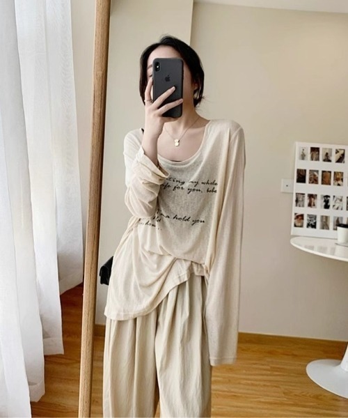 LETee(レティー)の「シアーオフショルダートップス(Tシャツ/カットソー・レディース・ベージュ/ホワイト/ブラック/ブルー・FREE)」の9枚目の写真