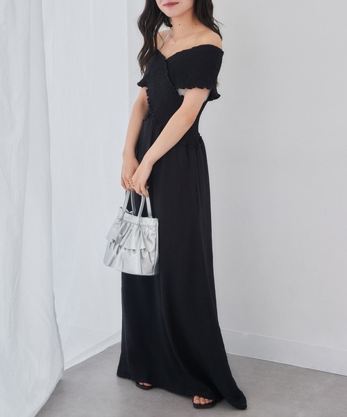 MAGASIN DE MODE Chou Chou(マガジンデモードシュシュ)の「【MAGASIN DE MODE Chou Chou】ラッフルミディトート フリル ミニトート バッグ ガーリー SNBD(トートバッグ・レディース・シルバー/ブラック/アイボリー・FREE)」の13枚目の写真
