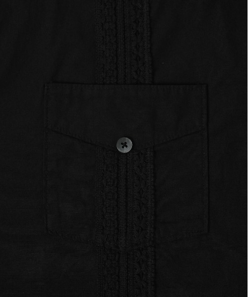 ADAM PATEK(アダムパテック)の「【ADAMPATEK/アダムパテック】overdyed cuban shirt/製品染めキューバシャツ(シャツ/ブラウス・レディース・チャコールグレー/ブラック・1/2)」の7枚目の写真