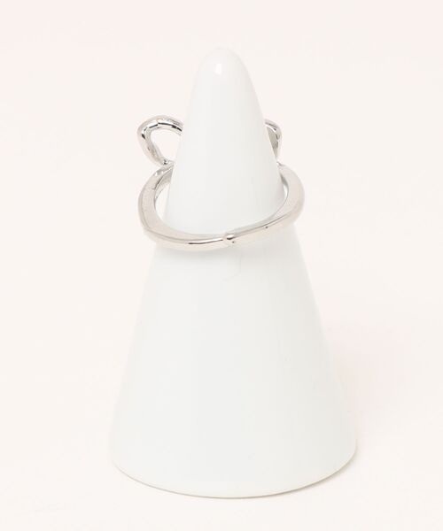 TONE SELECT GOODS（トーンセレクトグッズ）の「【float】リボン ガーリー デザイン シルバー リング【2個セット】（リング・レディース・シルバー・FREE）」の2枚目の写真