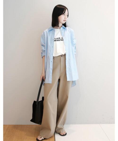 DRESSTERIOR（ドレステリア）の「◆【CLASSY.12月号掲載】オーバーサイズシャツ（シャツ/ブラウス・レディース・サックスブルー/ホワイト・38/36/34）」の5枚目の写真