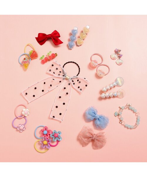 apres les cours（アプレレクール）の「シェルパールヘアクリップ（バレッタ/ヘアクリップ・キッズ・アイボリー/サックスブルー・FREE）」の7枚目の写真