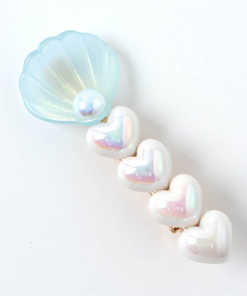 apres les cours（アプレレクール）の「シェルパールヘアクリップ（バレッタ/ヘアクリップ・キッズ・アイボリー/サックスブルー・FREE）」の10枚目の写真