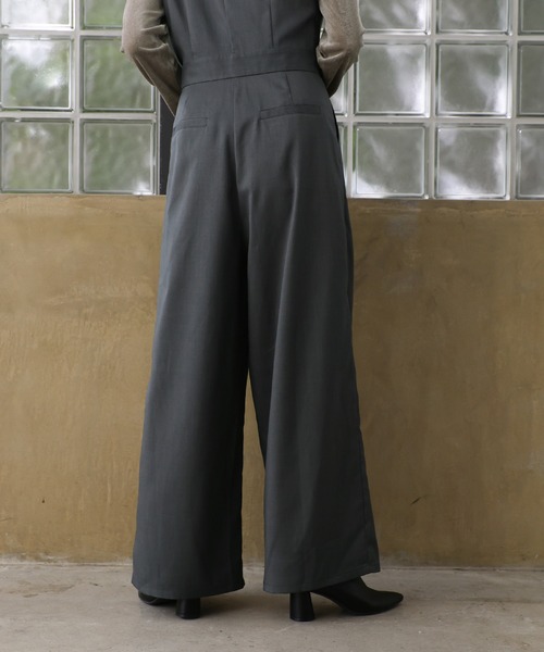 select MOCA（セレクトモカ）の「テーラードウエストボタンオールインワン（パンツドレス・レディース・チャコールグレー/ブラック・FREE）」の12枚目の写真