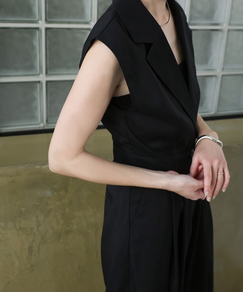 select MOCA（セレクトモカ）の「テーラードウエストボタンオールインワン（パンツドレス・レディース・チャコールグレー/ブラック・FREE）」の20枚目の写真