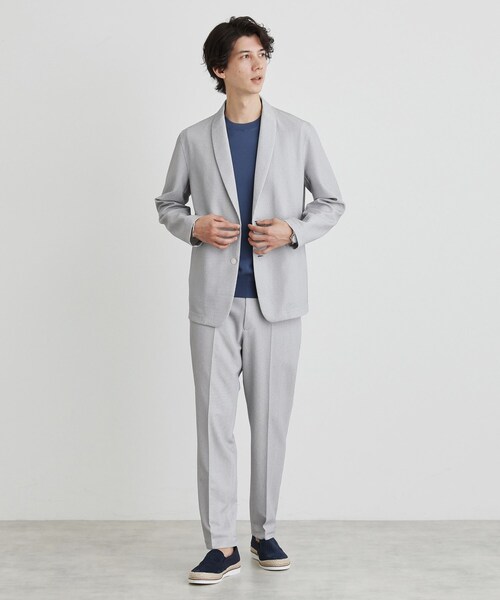 TAKEO KIKUCHI（タケオキクチ）の「【尾州織】後染め ドビーメッシュ ショール羽織り（カーディガン/ボレロ・メンズ・ネイビー/ブラック/グレー・04/03/02/01/05）」の10枚目の写真