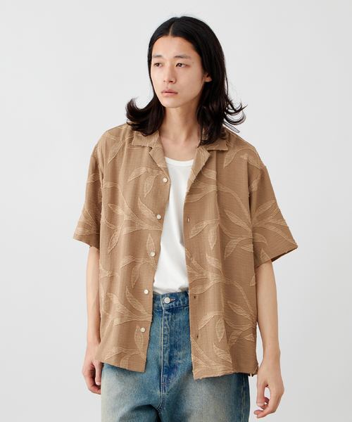 セール】カットジャガード ハーフスリーブシャツ（シャツ